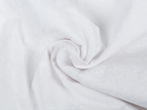 Белый сатин с цветочным принтом из хлопка