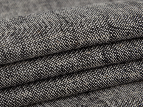 Чёрная костюмная ткань из хлопка и полиэстера