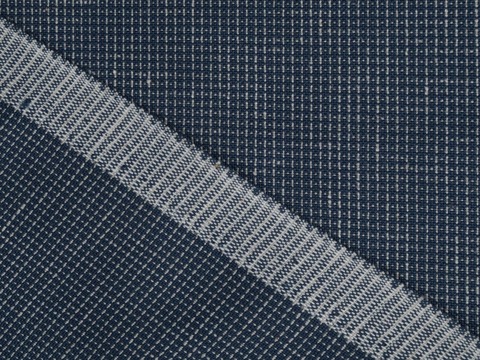 Синяя ткань с вплетением белых нитей из хлопка и полиэстера