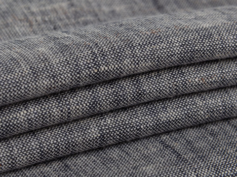 Синяя костюмная ткань из хлопка и полиэстера