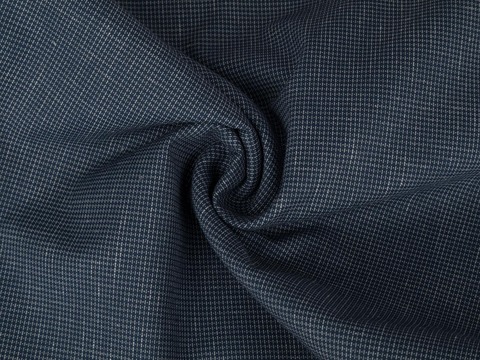 Синяя ткань с вплетением белых нитей из хлопка и полиэстера