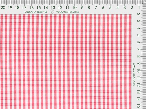 Поплин клетка 140 из поликоттона - красный