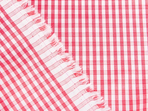 Поплин клетка 140 из поликоттона - красный