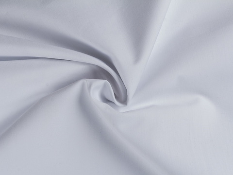 Однотонный белый поплин из полиэстера и хлопка