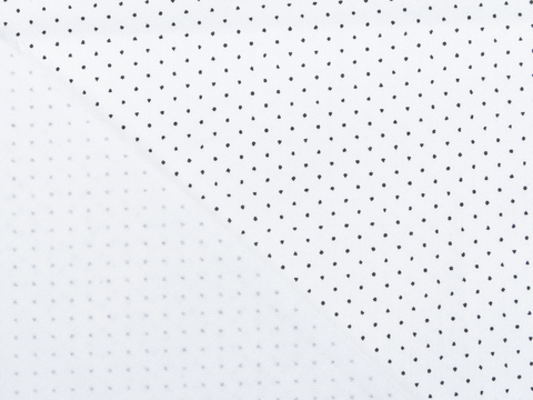 Белая ткань в мелкий черный горошек хлопок
