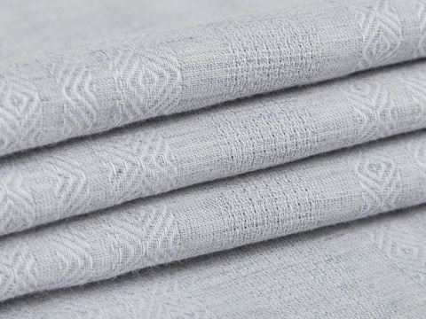 Хлопковая ткань спокойного серого цвета с геометрическим узором