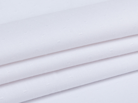 Жаккард белого цвета из хлопка и полиэстера