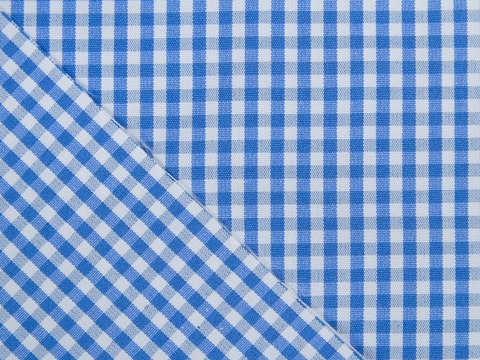 Клетка мелкая поплин ЗАРАНО ЮНИЧЕК из поликоттона - голубой