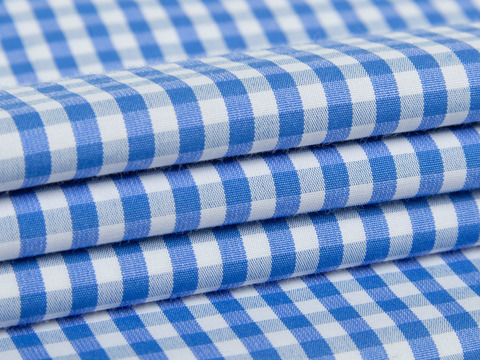 Клетка поплин ЗАРАНО ЮНИЧЕК из поликоттона - синий