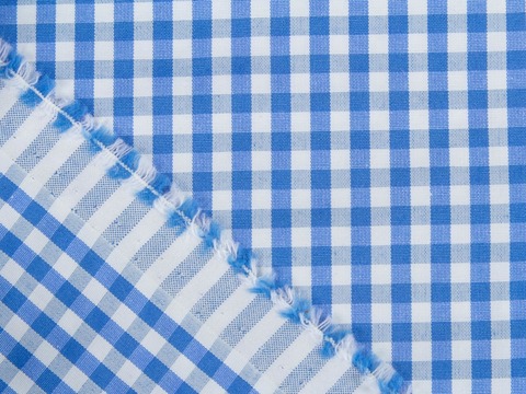Клетка поплин ЗАРАНО ЮНИЧЕК из поликоттона - синий