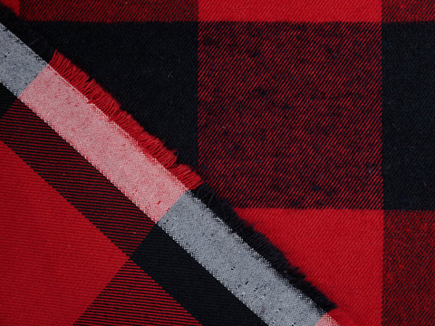 Фланель ХЕВИ ХУНГАМА из поликоттона - красный-синий