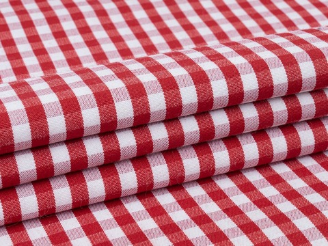Клетка поплин ЗАРАНО ЮНИЧЕК из поликоттона - красный
