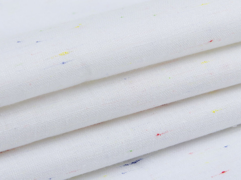Однотонная белая ткань в крапинку хлопок