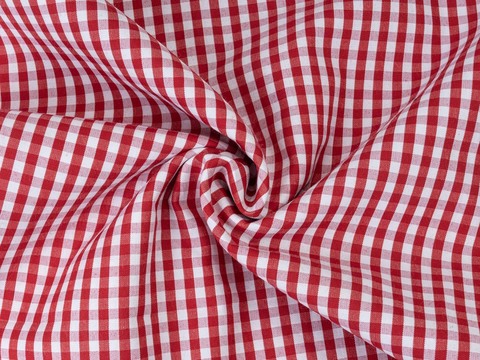 Клетка поплин ЗАРАНО ЮНИЧЕК из поликоттона - красный