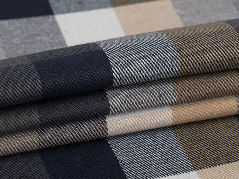 Фланель ХУНГАМА из поликоттона - голубой-бежевый