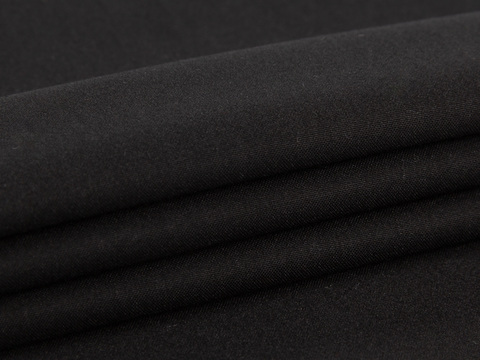 Однотонный чёрный поплин из полиэстера и вискозы