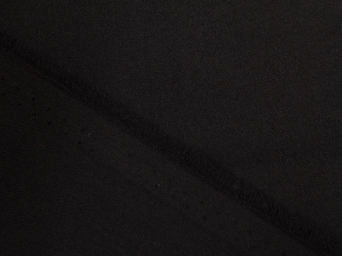 Однотонный чёрный поплин из полиэстера и вискозы