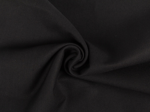 Однотонный чёрный поплин из полиэстера и вискозы