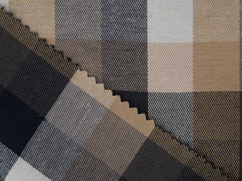 Фланель ХУНГАМА из поликоттона - голубой-бежевый