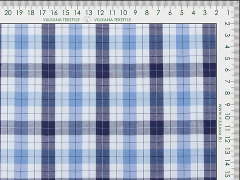 Поплин КОТ МОЛЛИ из поликоттона - синий-голубой