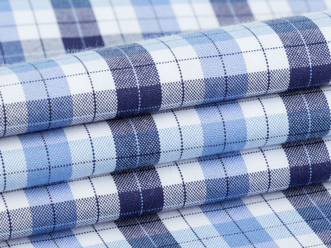 Поплин КОТ МОЛЛИ из поликоттона - синий-голубой