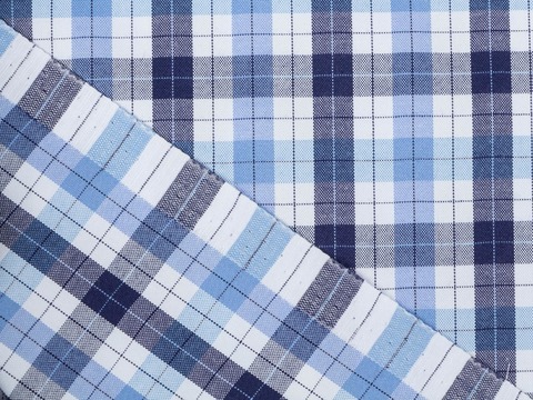 Поплин КОТ МОЛЛИ из поликоттона - синий-голубой