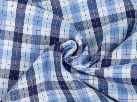 Поплин КОТ МОЛЛИ из поликоттона - синий-голубой