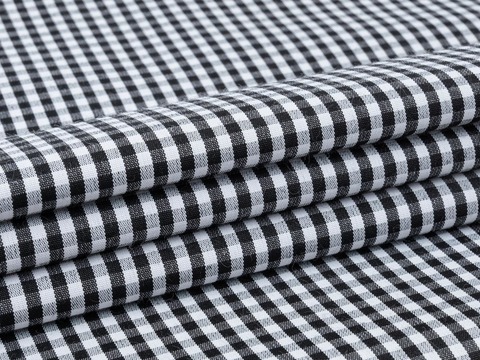 Клетка мелкая поплин ЗАРАНО ЮНИЧЕК из поликоттона - черный