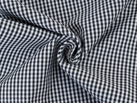 Клетка мелкая поплин ЗАРАНО ЮНИЧЕК из поликоттона - черный