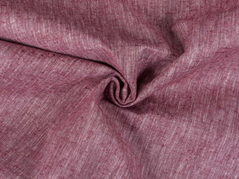 Ткань бордового цвета под лён из полиэстера и хлопка