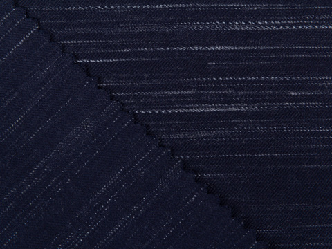 Синяя пестротканая саржа из хлопка и полиэстера