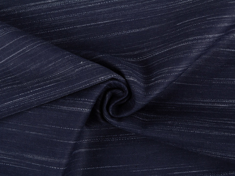 Синяя пестротканая саржа из хлопка и полиэстера