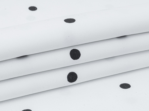 Поплин принт горошек МАСТЕР ПОЛЬКА из полиэстера - черный