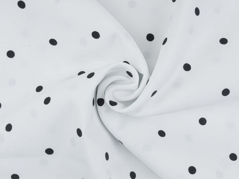 Поплин принт горошек МАСТЕР ПОЛЬКА из полиэстера - черный