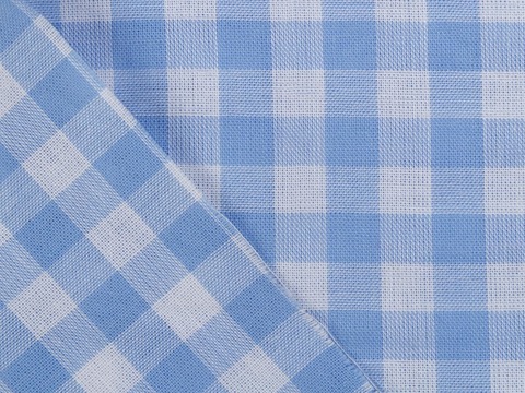 Хлопковая ткань в мелкую бело-голубую клетку