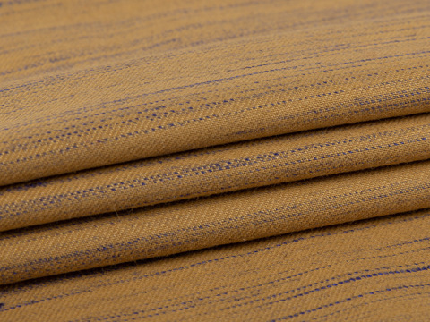 Саржа табачного цвета из хлопка и полиэстера