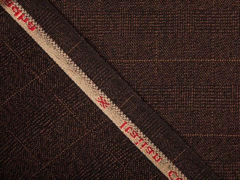 Костюмная клетка ГРЕЙГУС из поливискозы - шоколадный