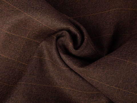 Костюмная клетка ГРЕЙГУС из поливискозы - шоколадный