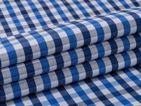 Клетка твил ВЕРИ ЗАРАНО из поликоттона - синий