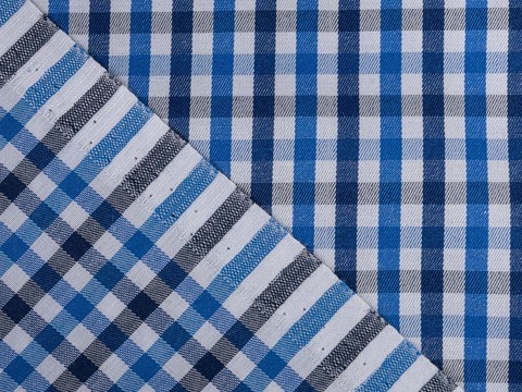 Клетка твил ВЕРИ ЗАРАНО из поликоттона - синий