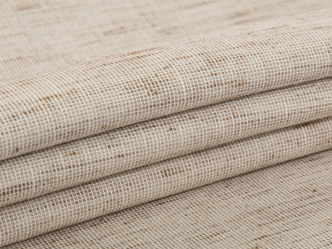 Светло-коричневая ткань под лён из полиэстера и хлопка