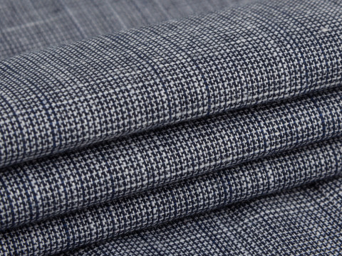 Хлопковая сине-белая ткань с рельефным плетением