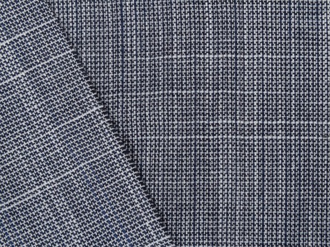 Хлопковая сине-белая ткань с рельефным плетением