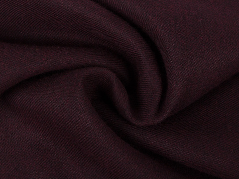 Однотонная плотная ткань винного цвета из полиэстера и вискозы