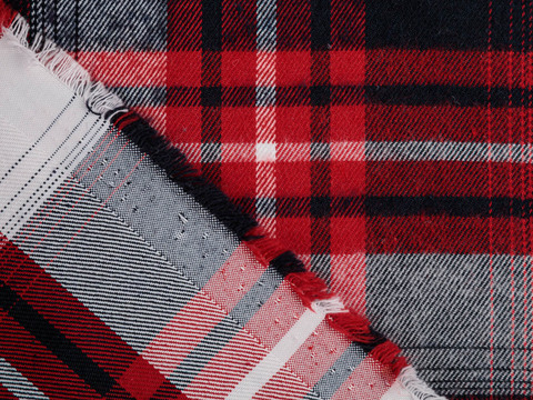 Фланель ХЕВИ ХУНГАМА из поликоттона - красный-белый-серый