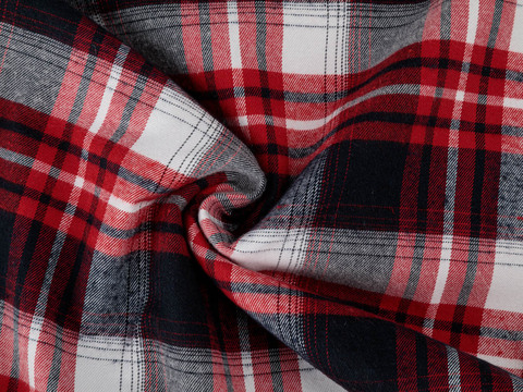 Фланель ХЕВИ ХУНГАМА из поликоттона - красный-белый-серый